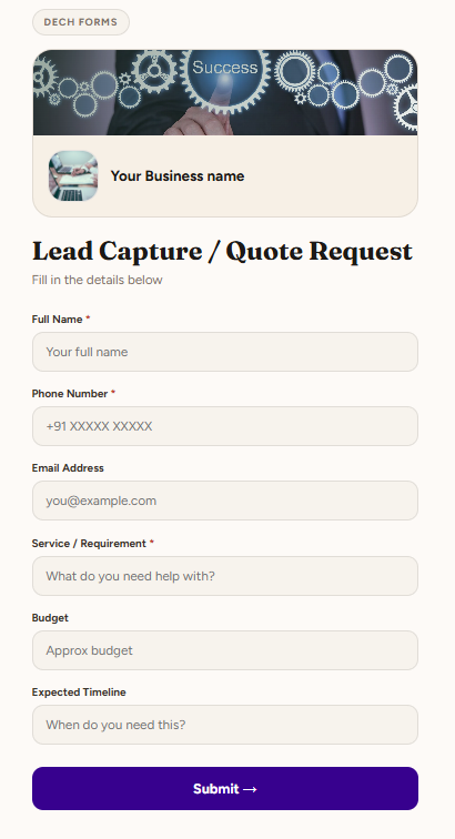 Lead Capture Form